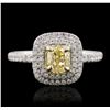 Image 1 : 14KT Two-Tone Gold 1.28ctw Diamond Engagement Ring
