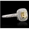 Image 2 : 14KT Two-Tone Gold 1.28ctw Diamond Engagement Ring