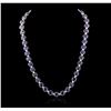 Image 1 : 14KT White Gold 73.04ctw Sapphire and Diamond Necklace
