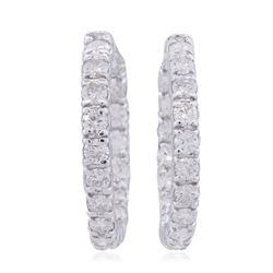 14KT White Gold 3.56ctw Diamond Earrings