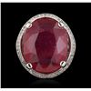 Image 1 : 14KT White Gold 18.76ct Ruby and Diamond Ring