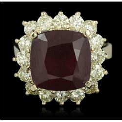 14KT Yellow Gold 9.79ct Ruby and Diamond Ring