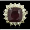 Image 1 : 14KT Yellow Gold 9.79ct Ruby and Diamond Ring