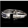 Image 3 : 14KT White Gold 10.41ctw Sapphire and Diamond Bangle Bracelet