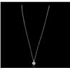 Image 2 : 14KT White Gold 0.92ctw Diamond Pendant With Chain