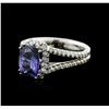 Image 2 : 14KT White Gold 2.08ct Tanzanite and Diamond Ring