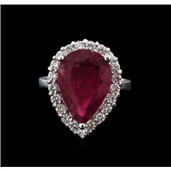 14KT White Gold 5.88ct Ruby and Diamond Ring