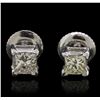 Image 1 : 14KT White Gold 0.60ctw Diamond Stud Earrings