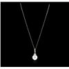 Image 2 : 18KT White Gold Pearl and Diamond Pendant With Chain