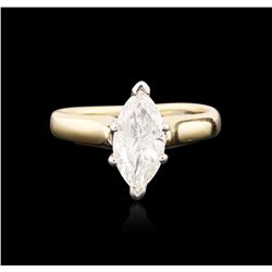 14KT Two-Tone Gold 1.51ct Marquise Cut Diamond Solitaire Ring