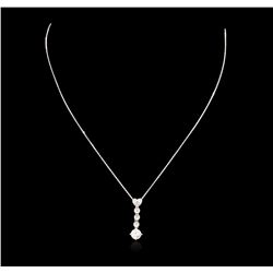 14-18KT White Gold 1.09ctw Diamond Pendant With Chain