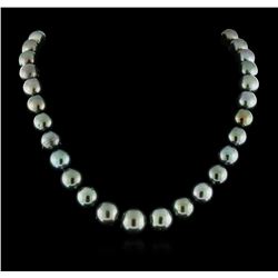 Tahitian Cultured Pearl Necklace with 14KT White Gold Diamond Clasp