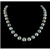 Image 1 : Tahitian Cultured Pearl Necklace with 14KT White Gold Diamond Clasp