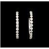Image 1 : 2.02ctw Diamond Hoop Earrings - 18KT White Gold