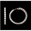 Image 2 : 2.02ctw Diamond Hoop Earrings - 18KT White Gold