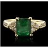 Image 1 : 14KT Yellow Gold 2.45ct Emerald and Diamond Ring
