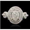 Image 1 : 18KT White Gold EGL Certified 1.55ctw Diamond Ring