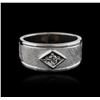 Image 1 : 14KT White Gold 0.05ct Diamond Ring