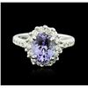 Image 1 : 14KT White Gold 2.81ct Tanzanite and Diamond Ring