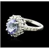 Image 2 : 14KT White Gold 2.81ct Tanzanite and Diamond Ring