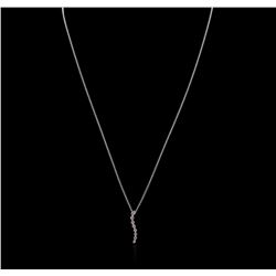 14KT White Gold 0.30ctw Diamond Pendant With Chain