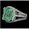 Image 3 : 14KT White Gold 5.58ct Emerald and Diamond Ring