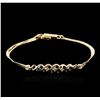 Image 1 : 14KT Yellow Gold 0.15ctw Sapphire and Diamond Bracelet