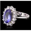 Image 2 : 14KT White Gold 2.80ct Tanzanite and Diamond Ring