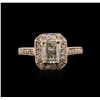 Image 1 : 14KT Rose Gold 1.09ctw Fancy Green Diamond Ring