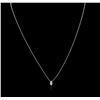 Image 1 : 14KT White Gold 0.29ct Diamond Solitaire Necklace