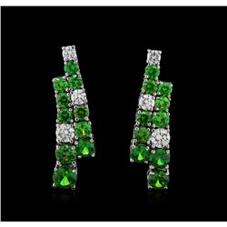 14KT White Gold 17.00ctw Garnet and Diamond Earrings