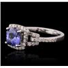 Image 2 : 14KT White Gold 1.28ct Tanzanite and Diamond Ring