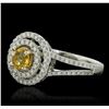 Image 2 : 14KT White Gold 0.44ct Citrine and Diamond Ring