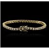 Image 2 : 14KT Yellow Gold 5.01ctw Diamond Tennis Bracelet