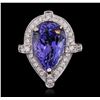 Image 1 : 18KT White Gold 8.23ct Tanzanite and Diamond Ring