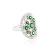 Image 2 : 14KT White Gold 2.70ctw Tsavorite and Diamond Ring