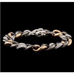 1.76ctw Diamond Bracelet - 14KT Tri Color Gold