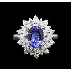 1.70ct Tanzanite and Diamond Ring - 14KT White Gold