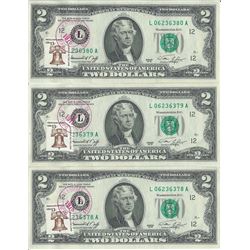 1976 $2 1st Day Currency Lot of 3