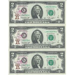 1976 $2 1st Day Currency Lot of 3