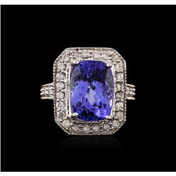 14KT White Gold 9.03ct Tanzanite and Diamond Ring