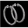 Image 3 : 14KT White Gold 2.03ctw Diamond Hoop Earrings