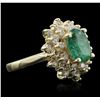 Image 2 : 14KT Yellow Gold 1.84ct Emerald and Diamond Ring