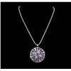 Image 1 : 14KT White Gold 8.59ctw Tanzanite and Diamond Pendant With Chain