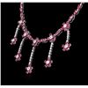Image 3 : 14KT White Gold 9.80ctw Ruby and Diamond Necklace