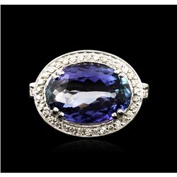 14KT White Gold 5.81ct Tanzanite and Diamond Ring