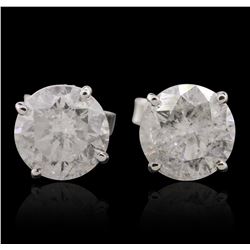 14KT White Gold 3.09ctw Diamond Stud Earrings