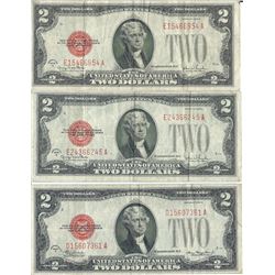 1928 $2 Currency Lot of 3