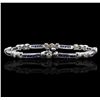 Image 2 : 14KT White Gold 2.38ctw Sapphire and Diamond Bracelet