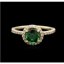14KT Yellow Gold 1.10ct Garnet and Diamond Ring